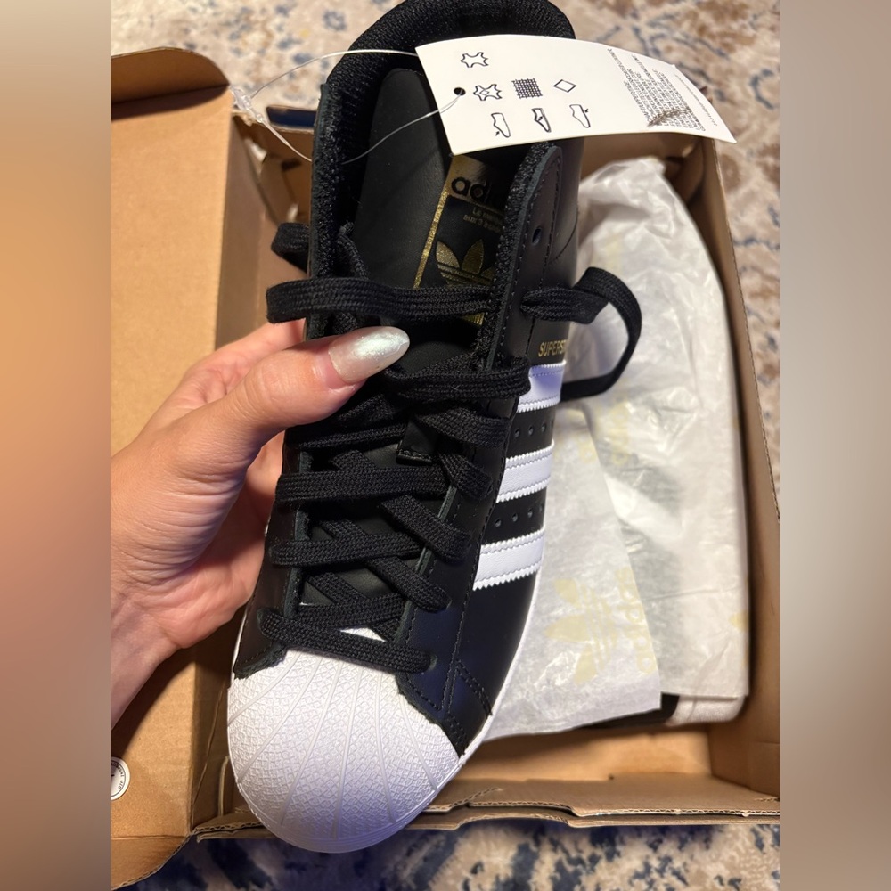 Adidas Superstar Concealed Wedge High Top Sneakers 6.5 New in box - Picture 3 of 5